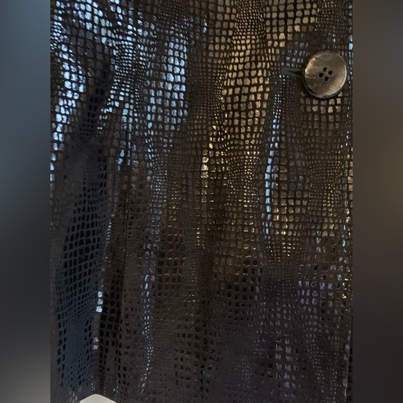 Chico’s alligator print leather blazer, jacket coat metallic mob wife - Picture 2 of 8